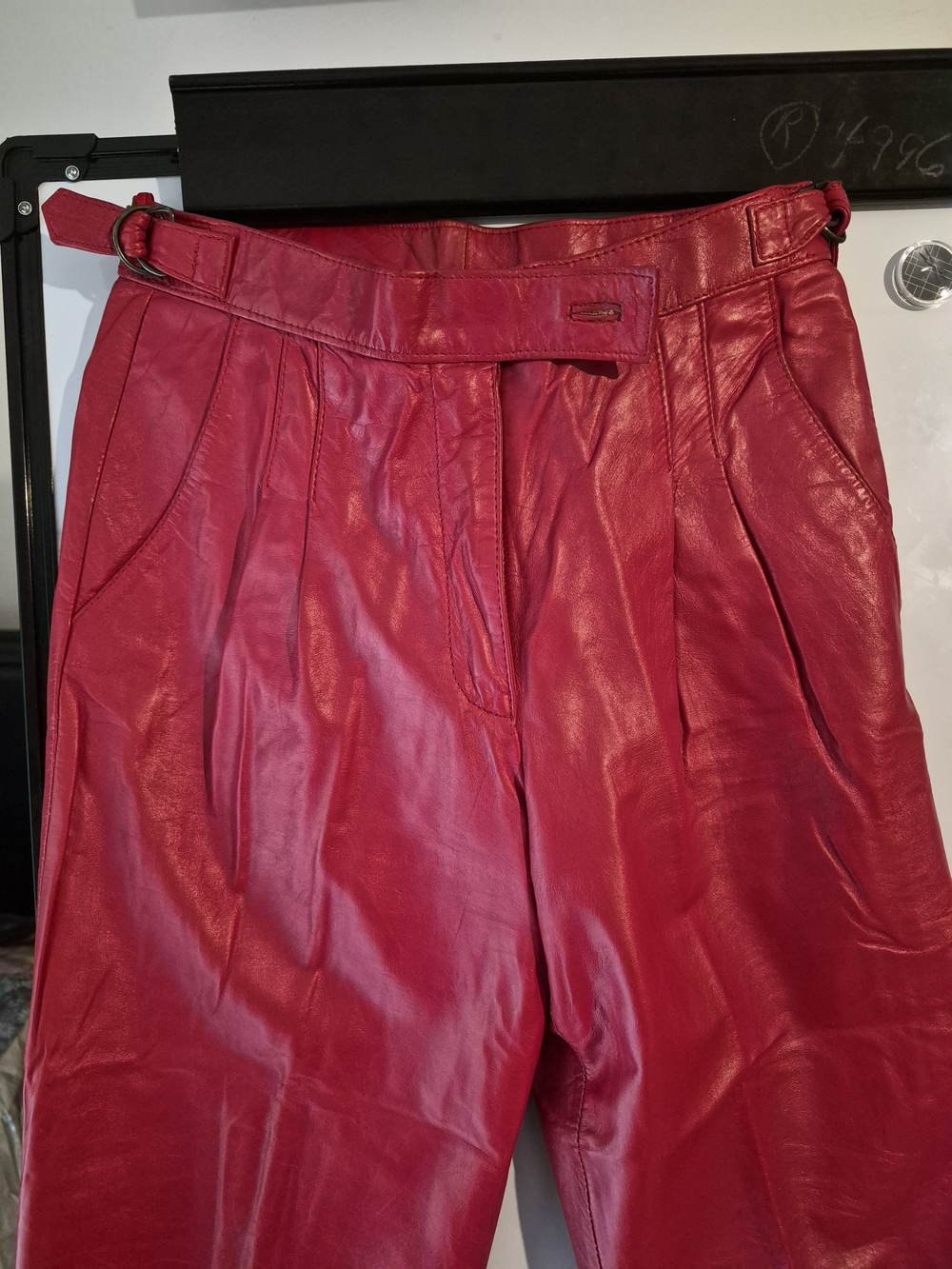 Wilsons Leather Hot Pink Leather Jacket and Pants Set with Contrast Piping - Picture 7 of 12